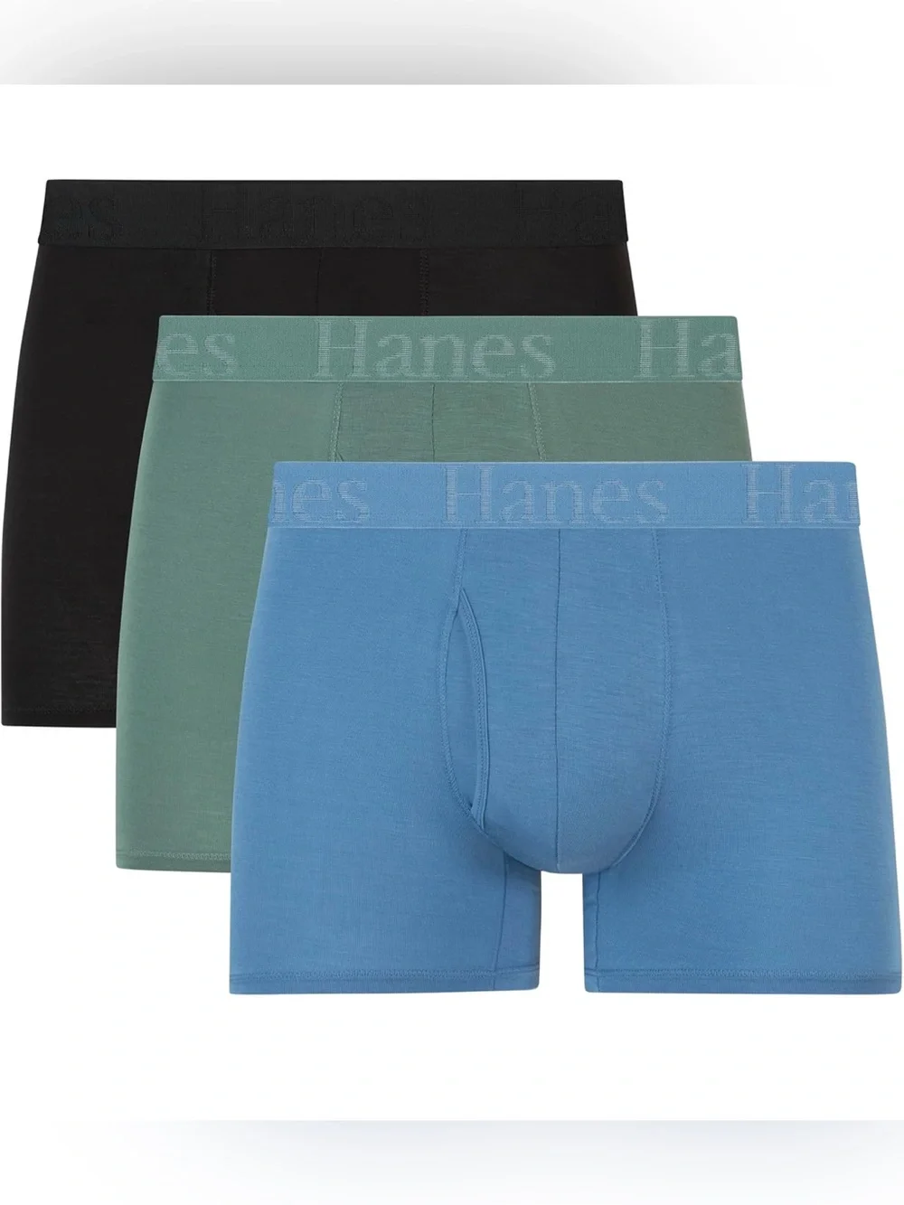 Hanes Boxer Briefs Underwear SuperSoft Viscose Bamboo 3-Pack Men's Trunks XL